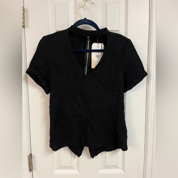 Endless Rose Tops Nwt Black Endless Rose Top With Front Cutout And Split Back Detail Poshmark